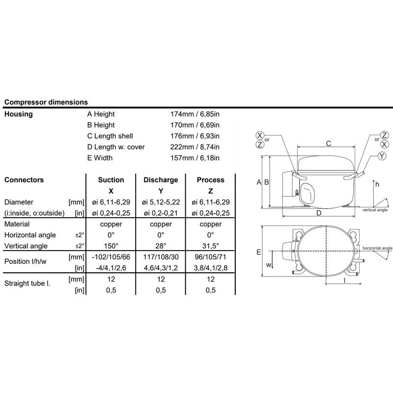 Compresseur SECOP TL5G schema b