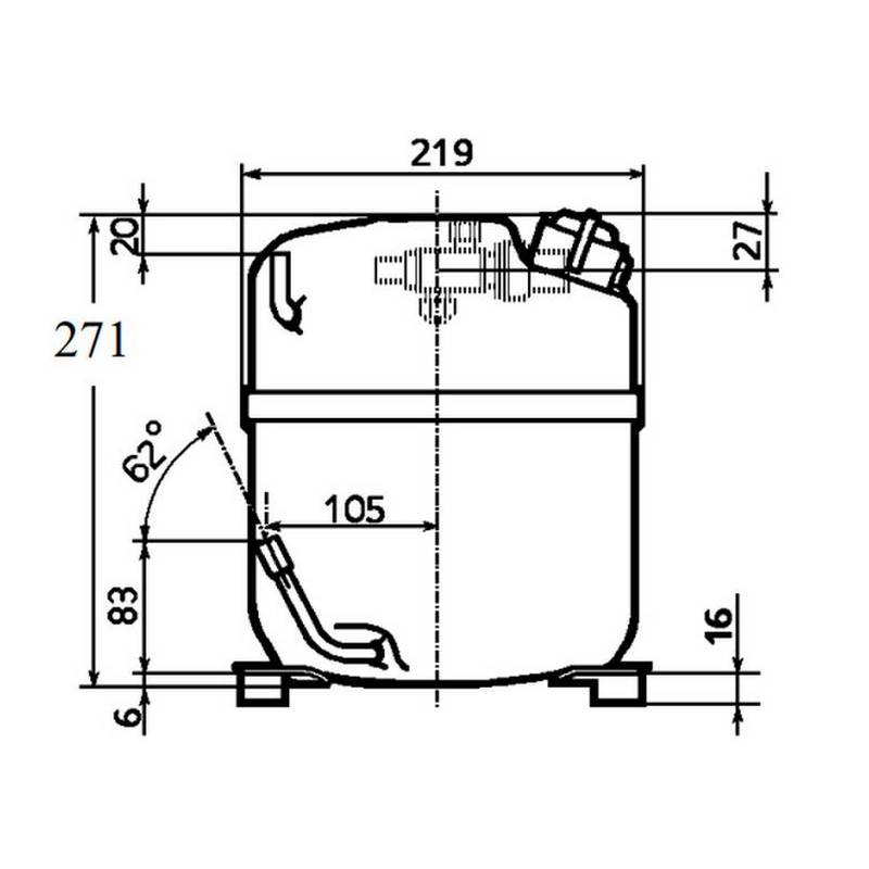 Compresseur TECUMSEH CAJ4492Y schema