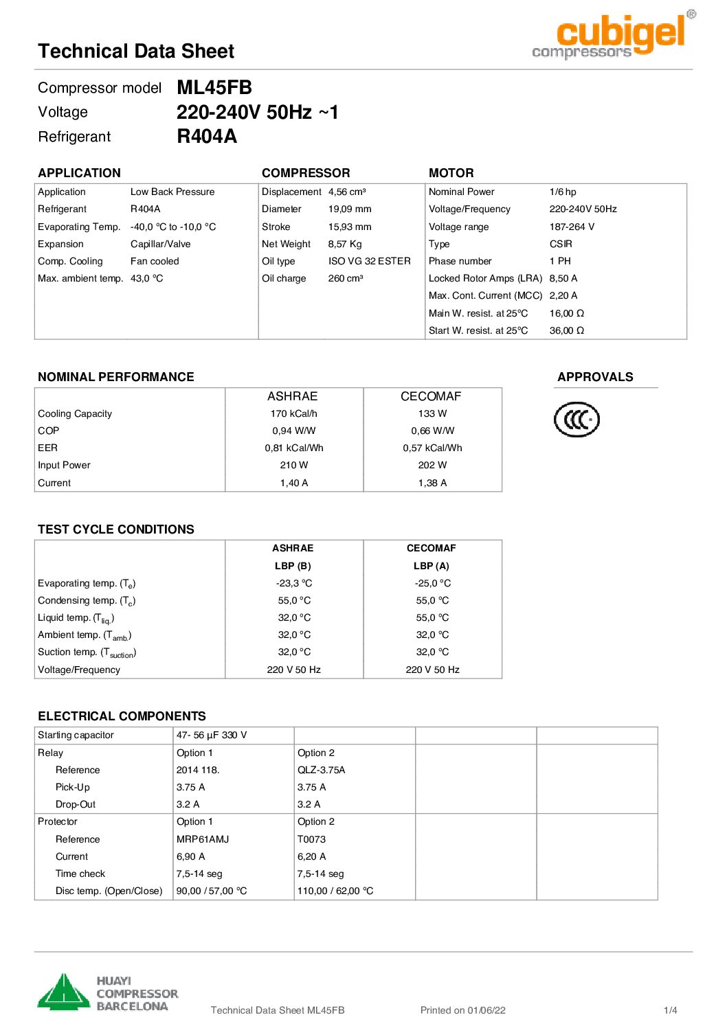 Compresseur CUBIGEL ML45FB – Image 2
