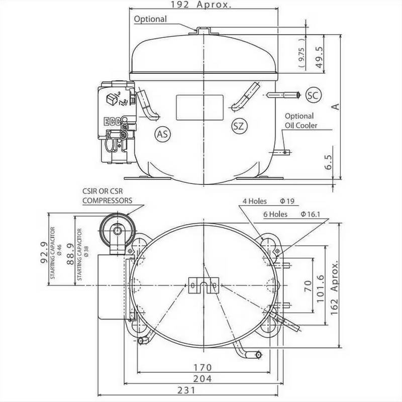 Compresseur CUBIGEL ML45FB schema
