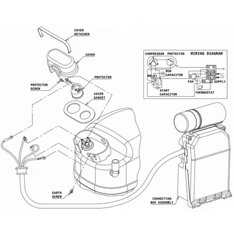 Compresseur CUBIGEL MS26FB branchement