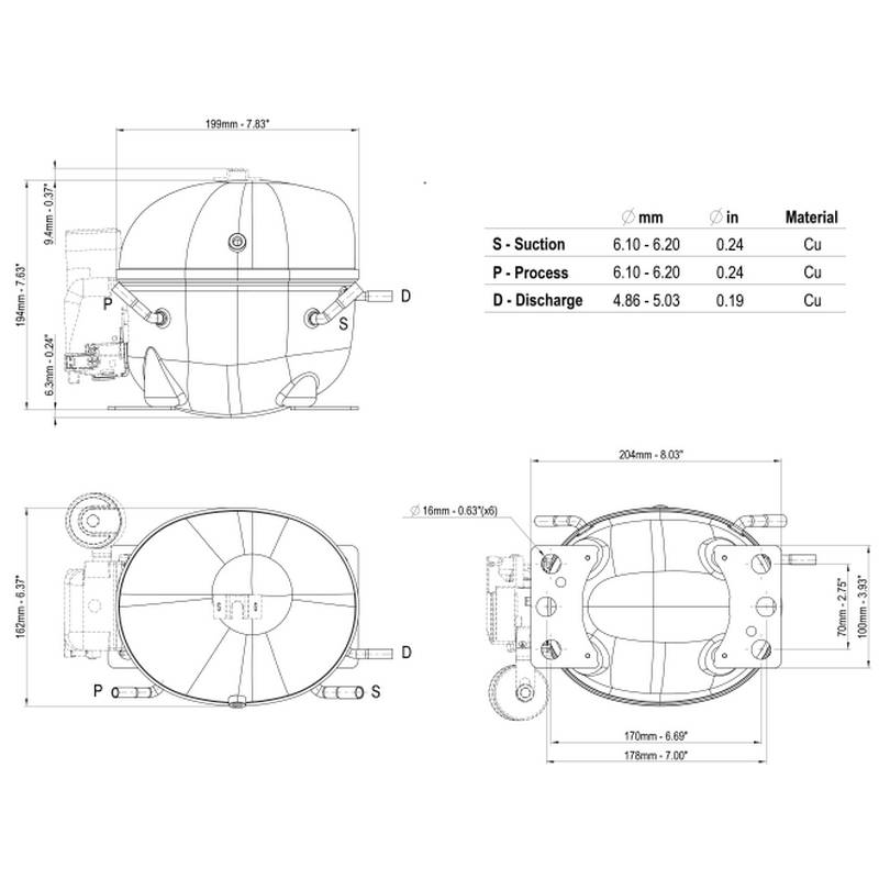 Compresseur EMBRACO NBM118Y schema