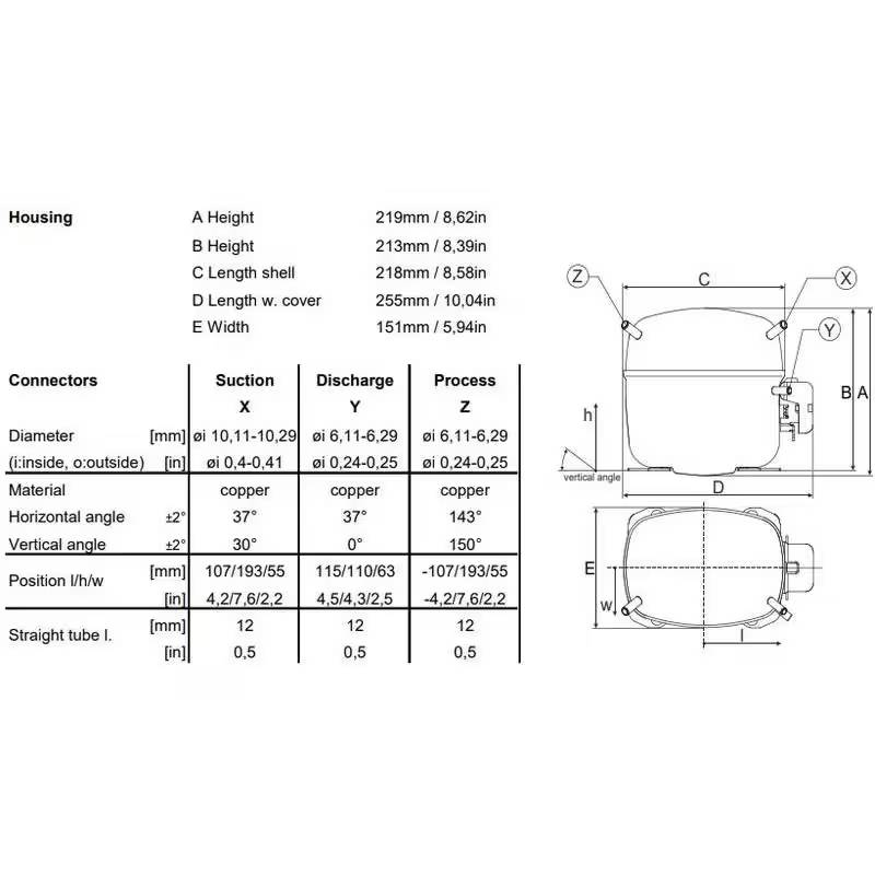 Compresseur SECOP SC12MLX schema (2)