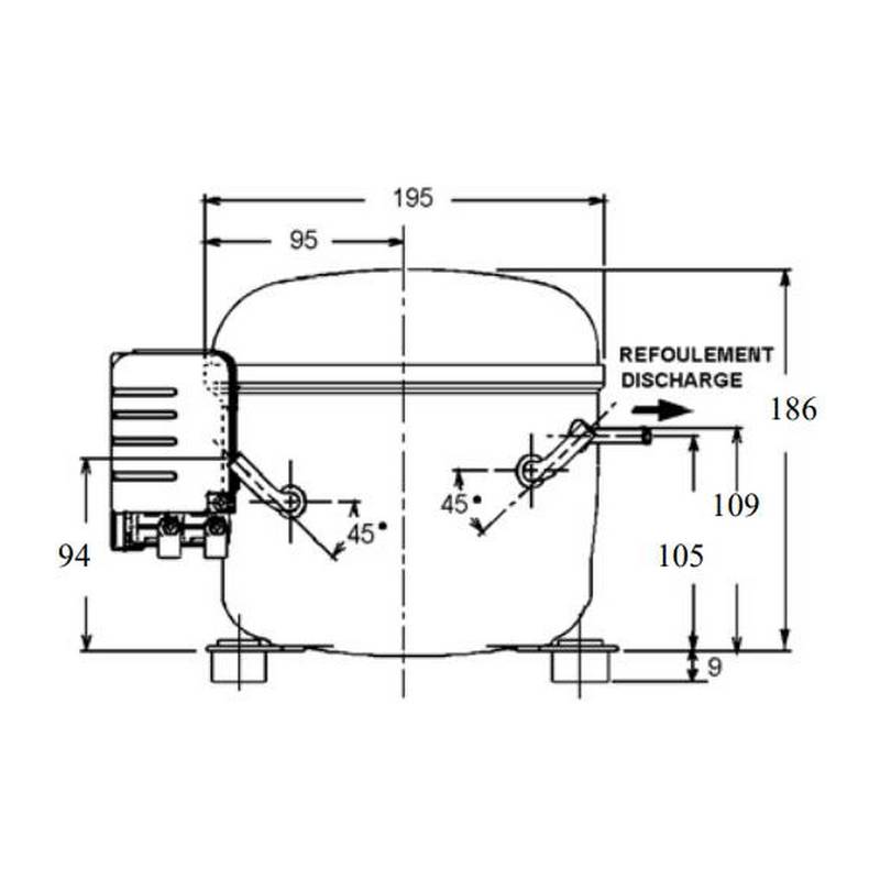 Compresseur TECUMSEH AEZ4425Z schema