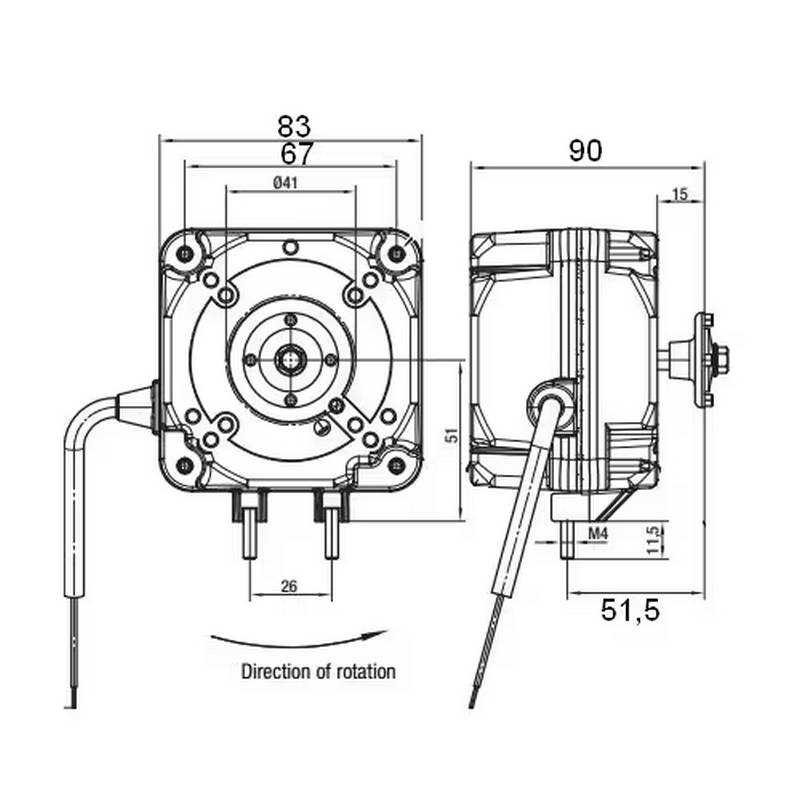 Moteur ebm papst iQ3608 schema