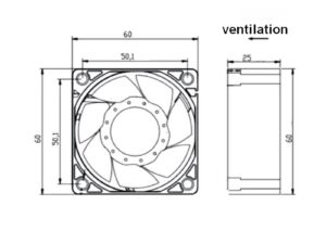 Ventilateur EBM-PAPST 612NGH 60/60 mm