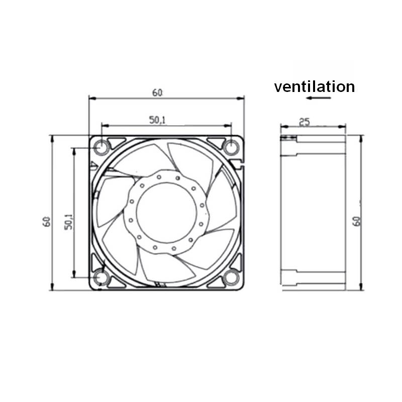 Ventilateur EBM PAPST 612NGH schema