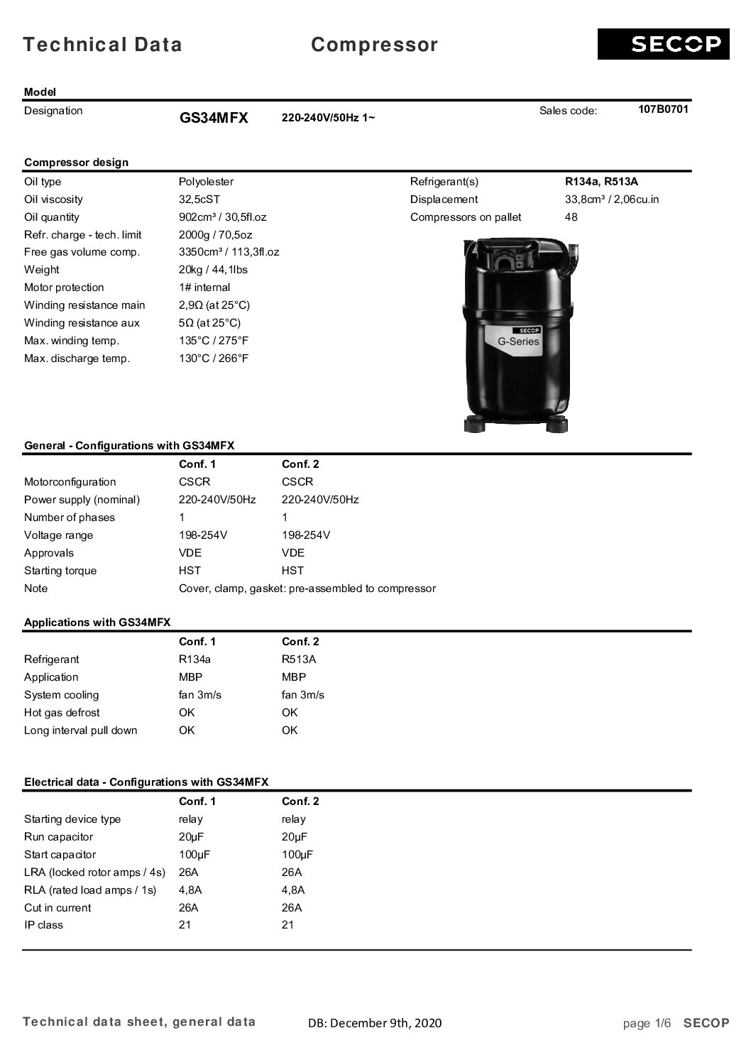 Compresseur SECOP GS34MFX – Image 4