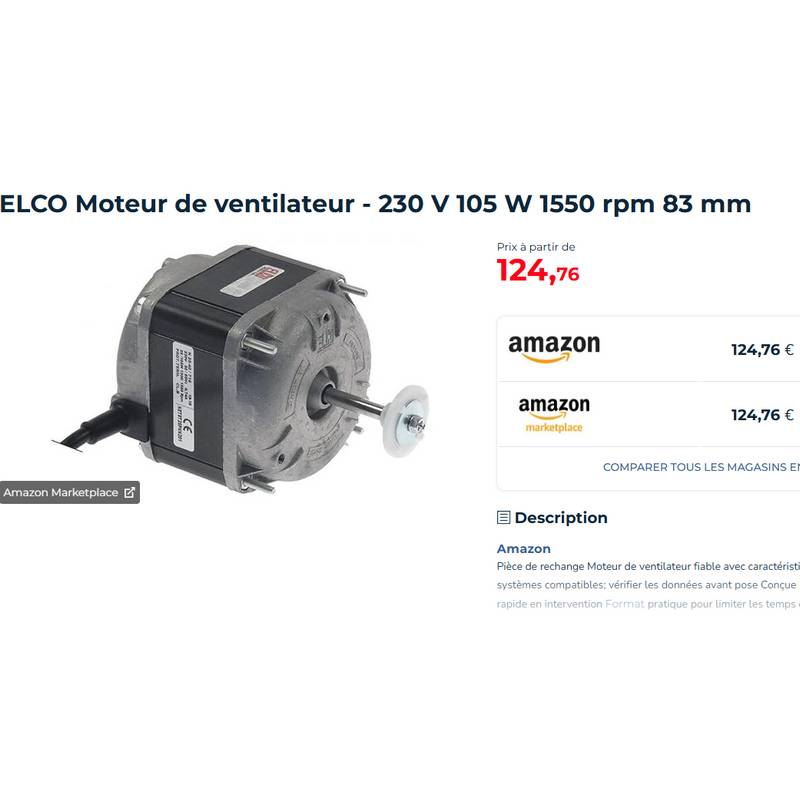Moteur de ventilateur ELCO N25-40 8 ELCO N25 40 716 prix