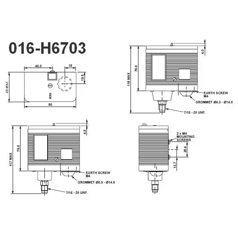 Pressostat RANCO 016 H6703 schema