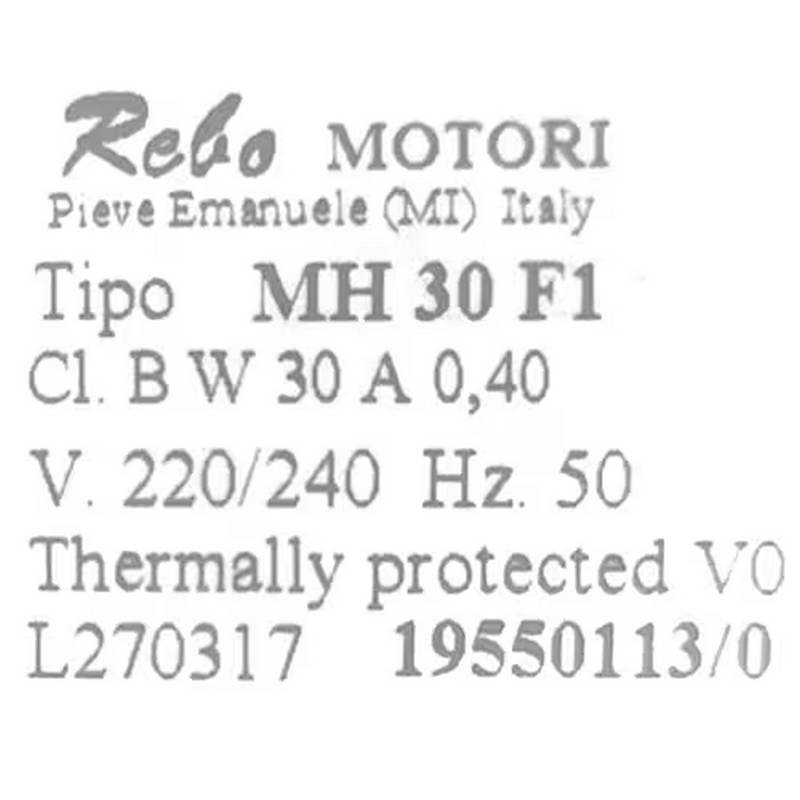 pompe REBO MH30F1 etiquette
