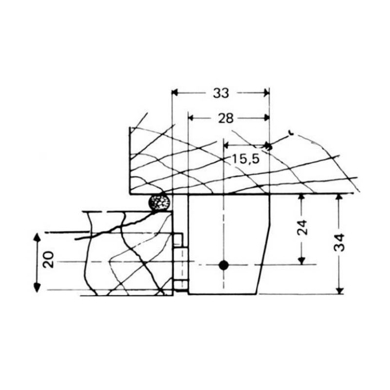 Charnière FERMOD G 425 G525 schema B
