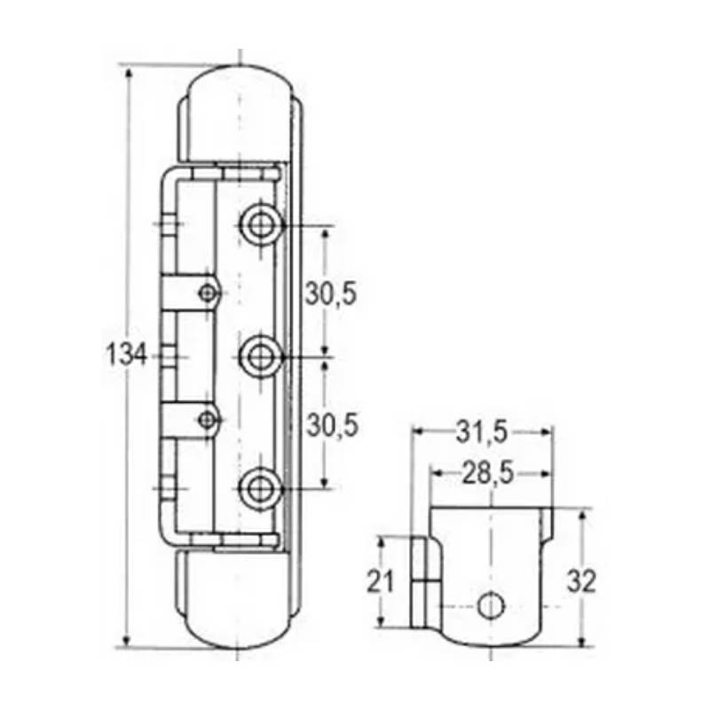 Charnière FERMOD G 425 G525 schema