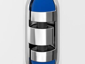 Charnière RAHRBACH 4514 FUTURO chromée – Avec 2 caches vis bleus