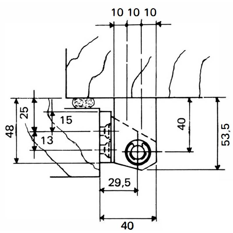 Charnière FERMOD 362 butée à gauche schema
