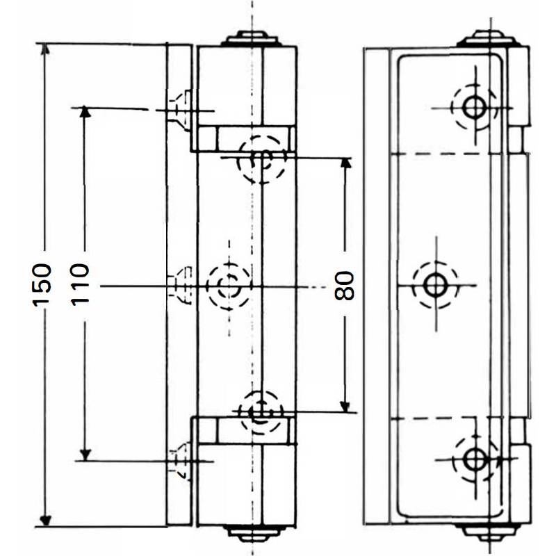 Charnière FERMOD 362 butée à gauche schema b