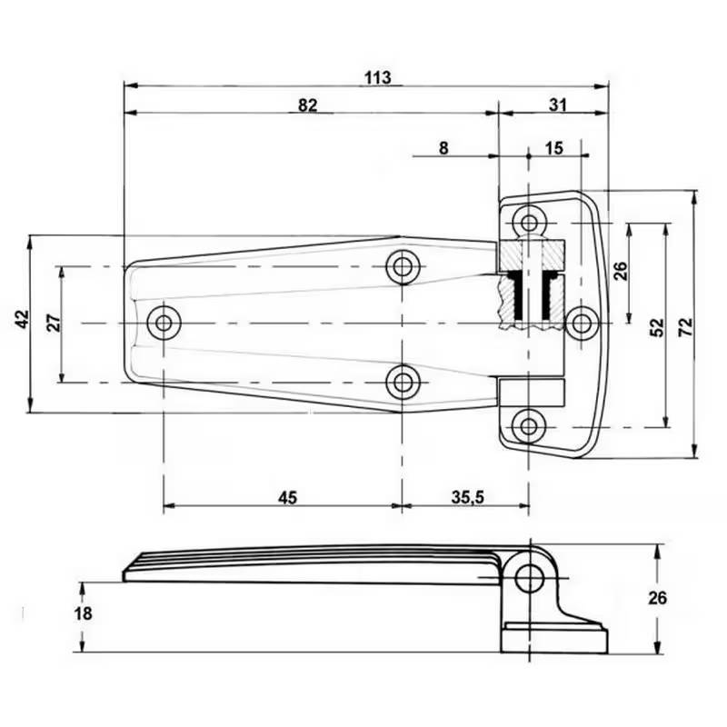 Charnière FERMOD 710 18 schema