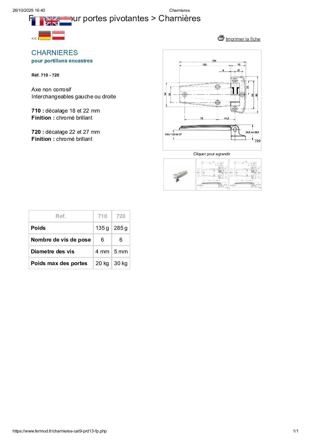 Charnière FERMOD 720-22 – Image 4