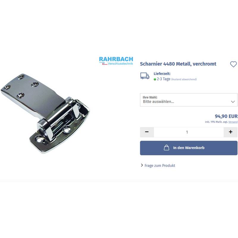Charnière RAHRBACH 4480 prix