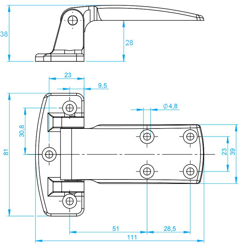 Charnière RAHRBACH 4480 schema