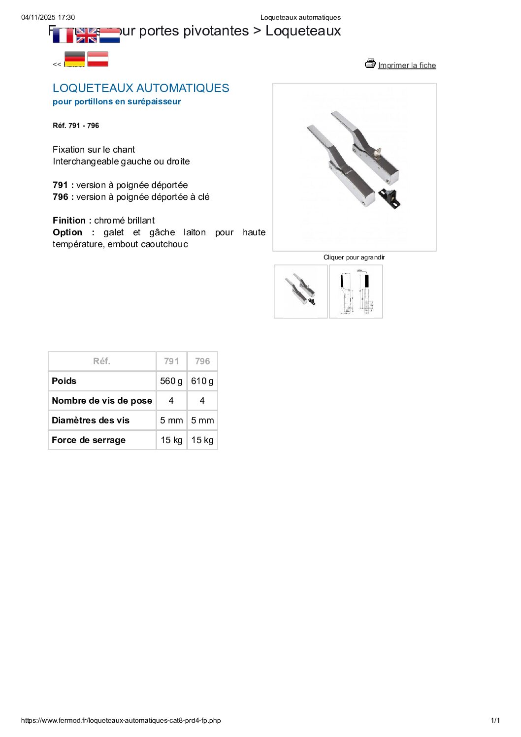 Fermeture FERMOD 796 – Image 3