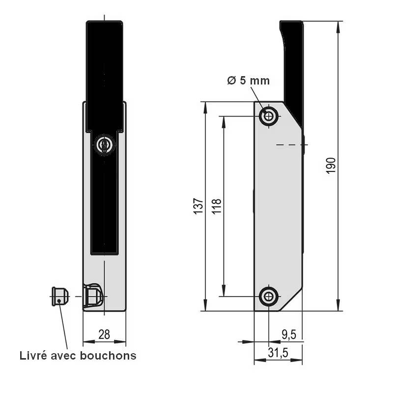 Fermeture STUV KMKV 100 chromée schema