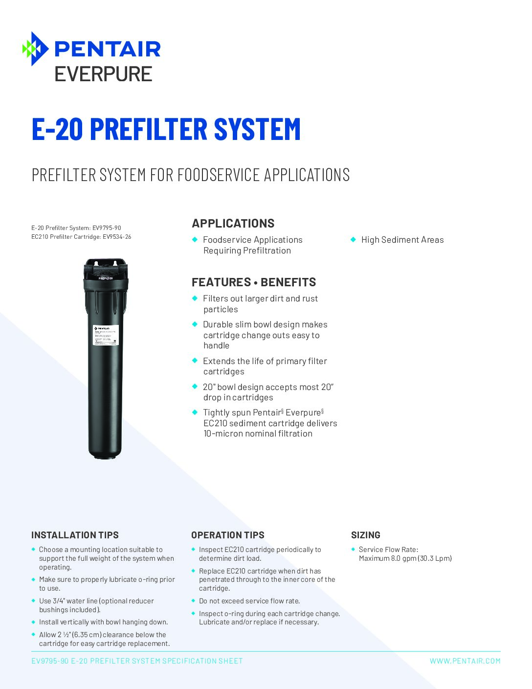 Préfiltre d'eau EVERPURE E-20 – Image 2