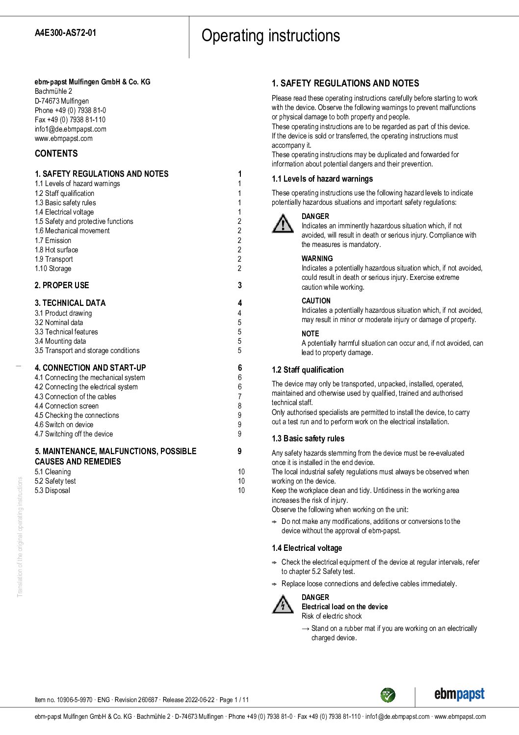 Ventilateur EBM-PAPST A4E300 AS72 aspirant – Image 8