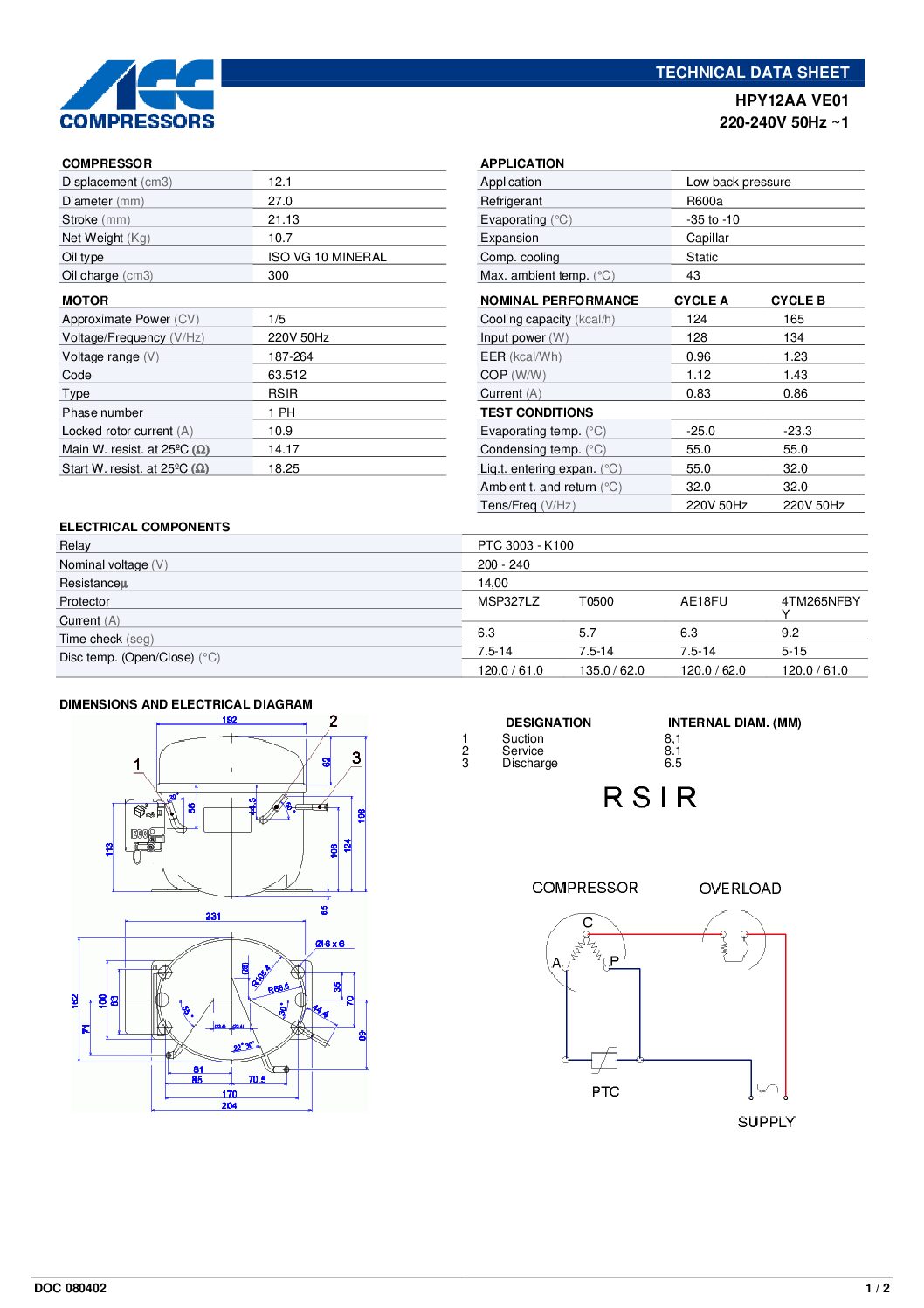Compresseur CUBIGEL HPY12AA – Image 4