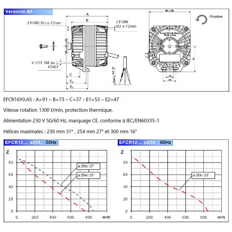 moteiur ventilateur MA VIB EFCR07Y0 schema