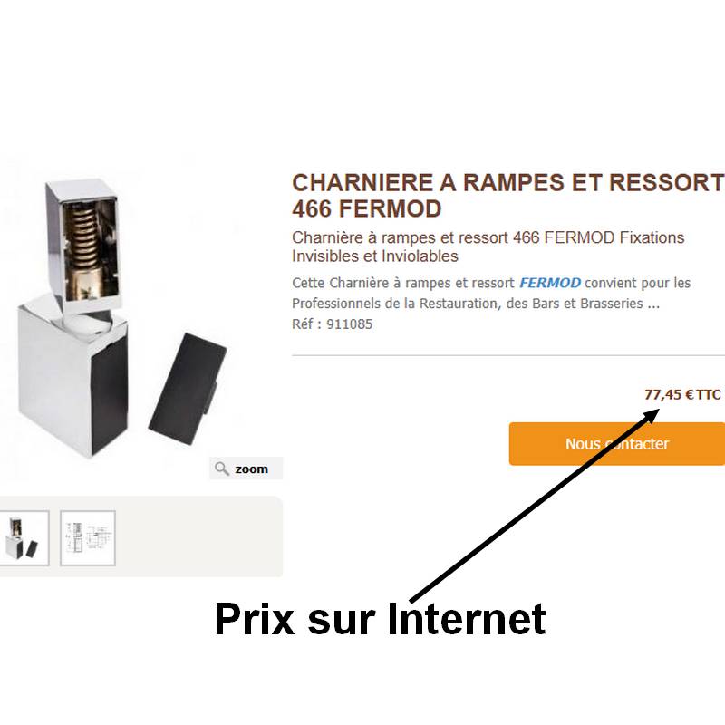 Charnière FERMOD 466 butée à droite prix