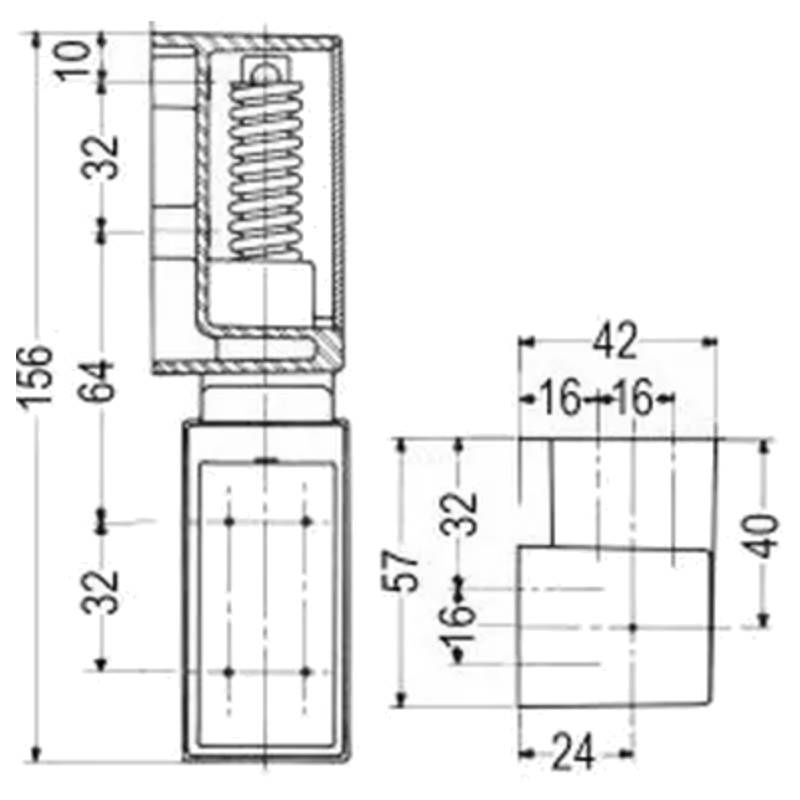 Charnière FERMOD 466 butée à droite schema
