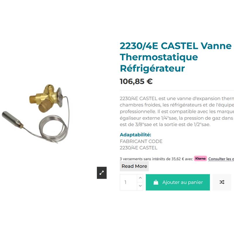 Détendeur thermostatique CASTEL 2230 2230/4 6 Détendeur thermostatique CASTEL 2230 2230 4 prix